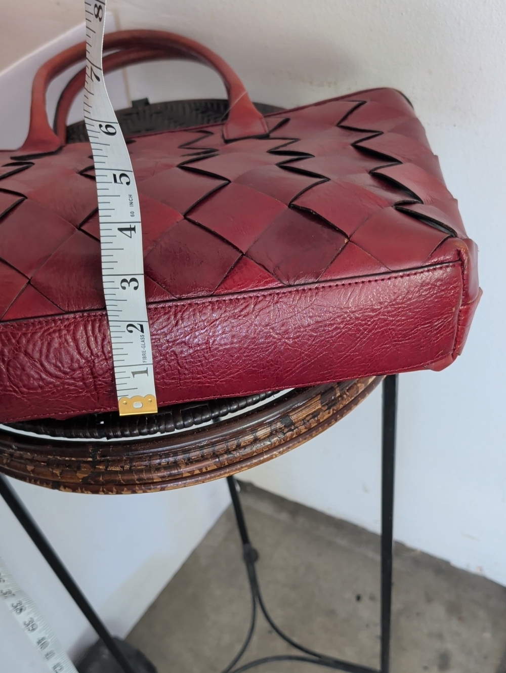 Vintage Wilsons Leather Woven Red Shoulder Bag - Picture 7 of 12